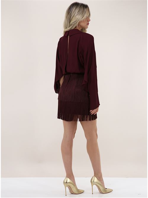 Fringe dress with shirt and scarf ELISABETTA FRANCHI | AB65446E2.CG3